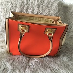 Aldo handbag, orange and cream